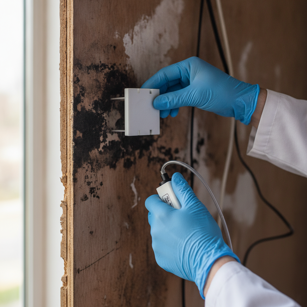 Mold Testing no peoples faces just hand